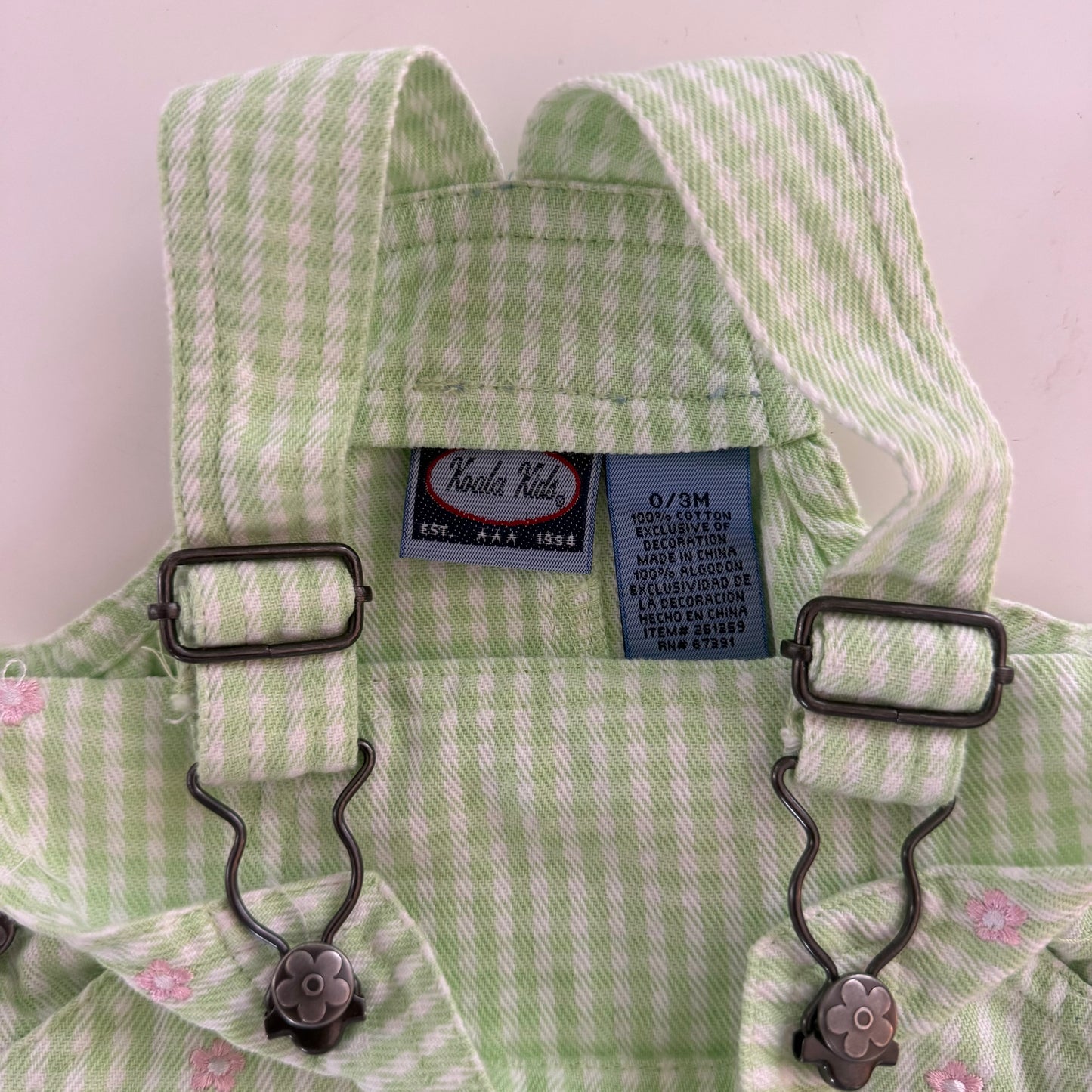 Y2K Flower Plaid Shortalls (0-3M)