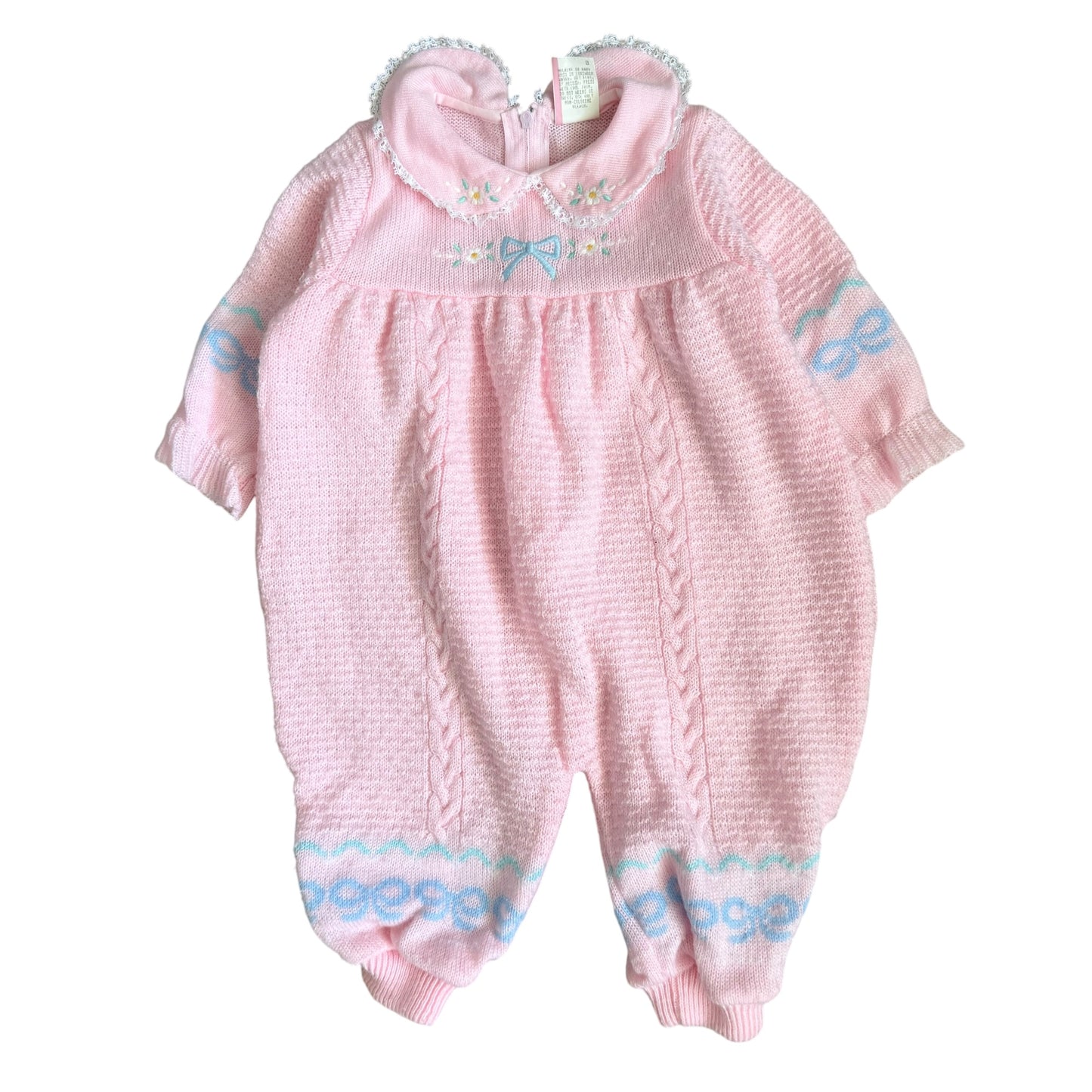 90s Pink Bow Onesie (6/9M)