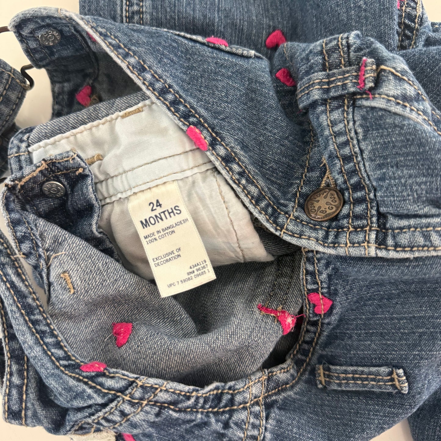 Y2K Osh Kosh Hearts Overalls (24M)