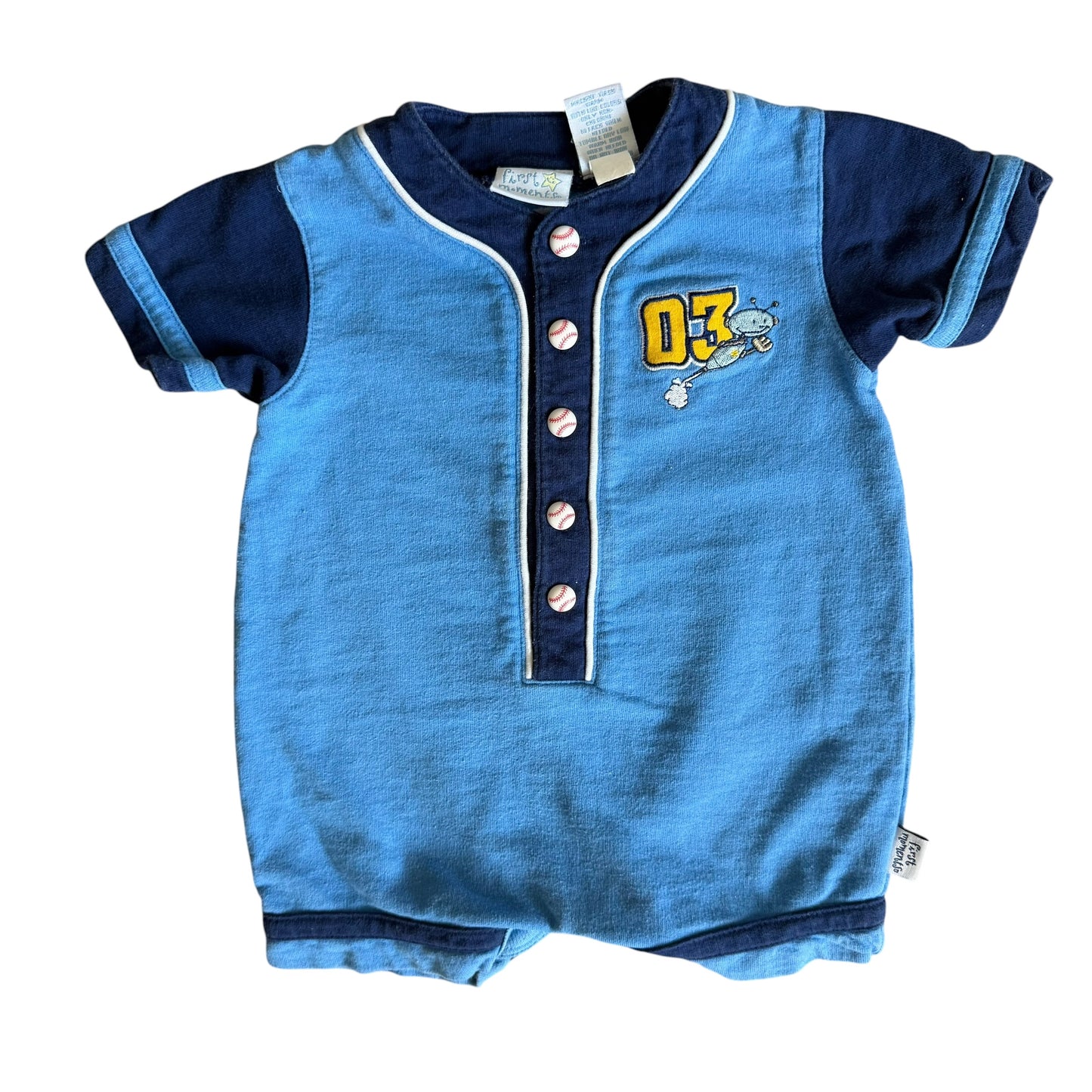 Y2K Planet Baseball Romper (6-9M)