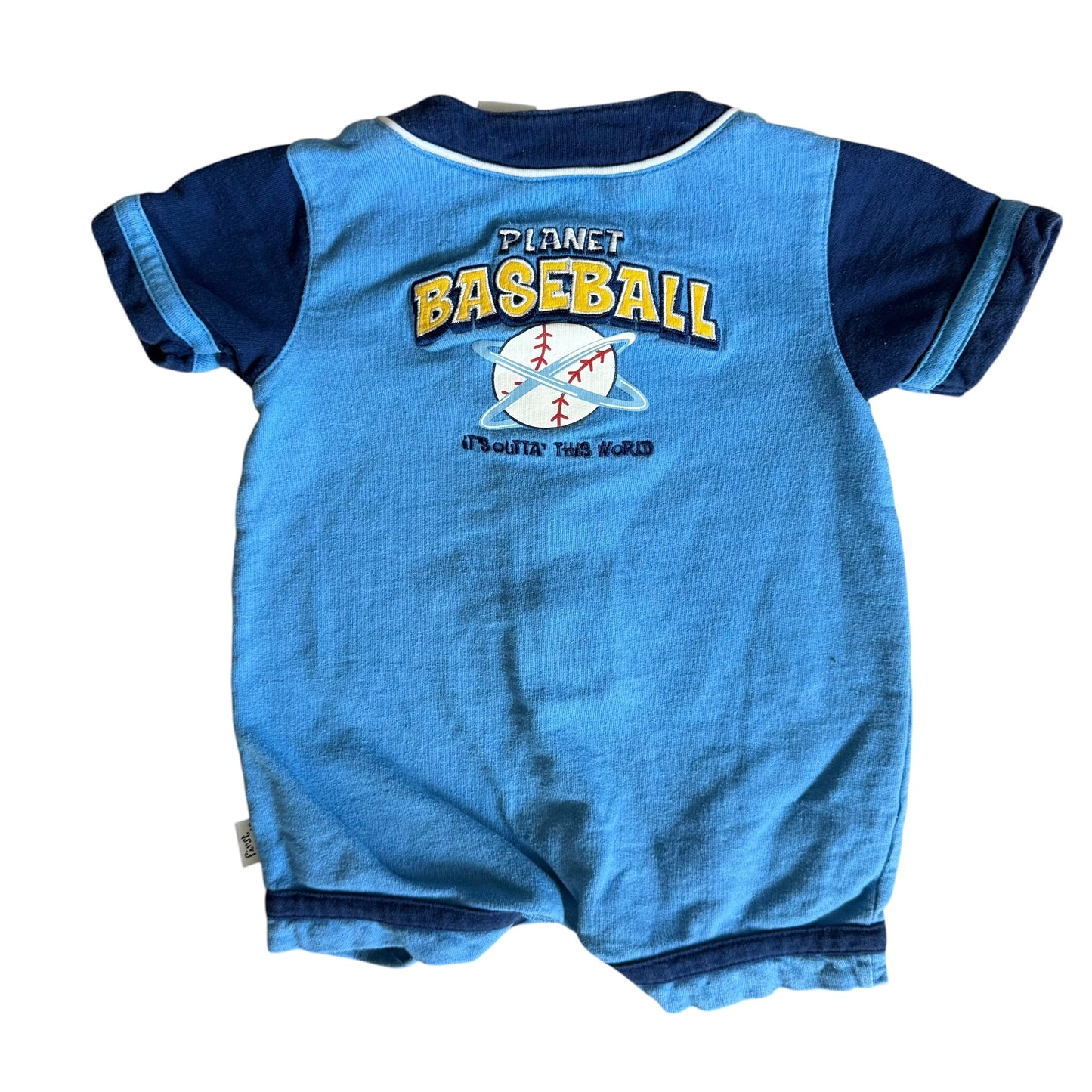 Y2K Planet Baseball Romper (6-9M)