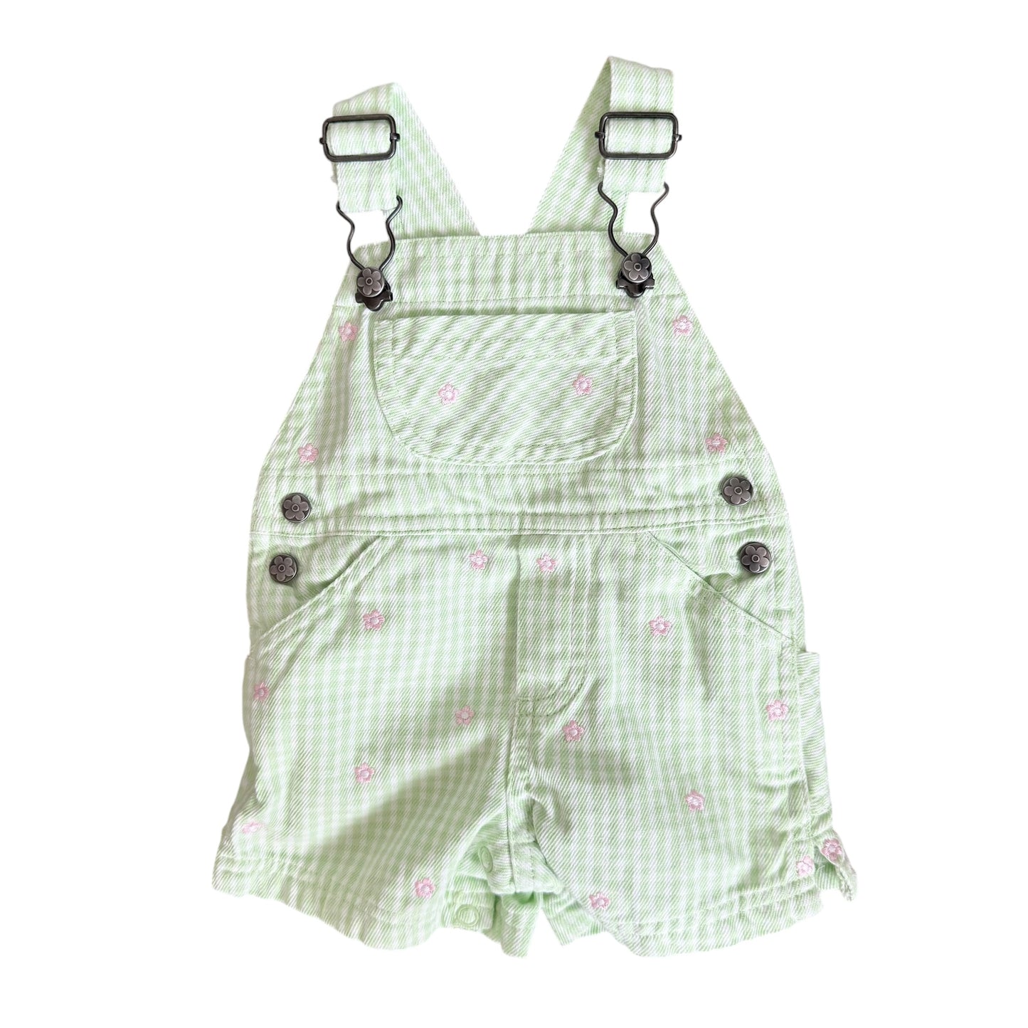Y2K Flower Plaid Shortalls (0-3M)