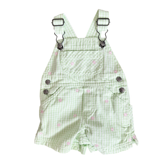 Y2K Flower Plaid Shortalls (0-3M)