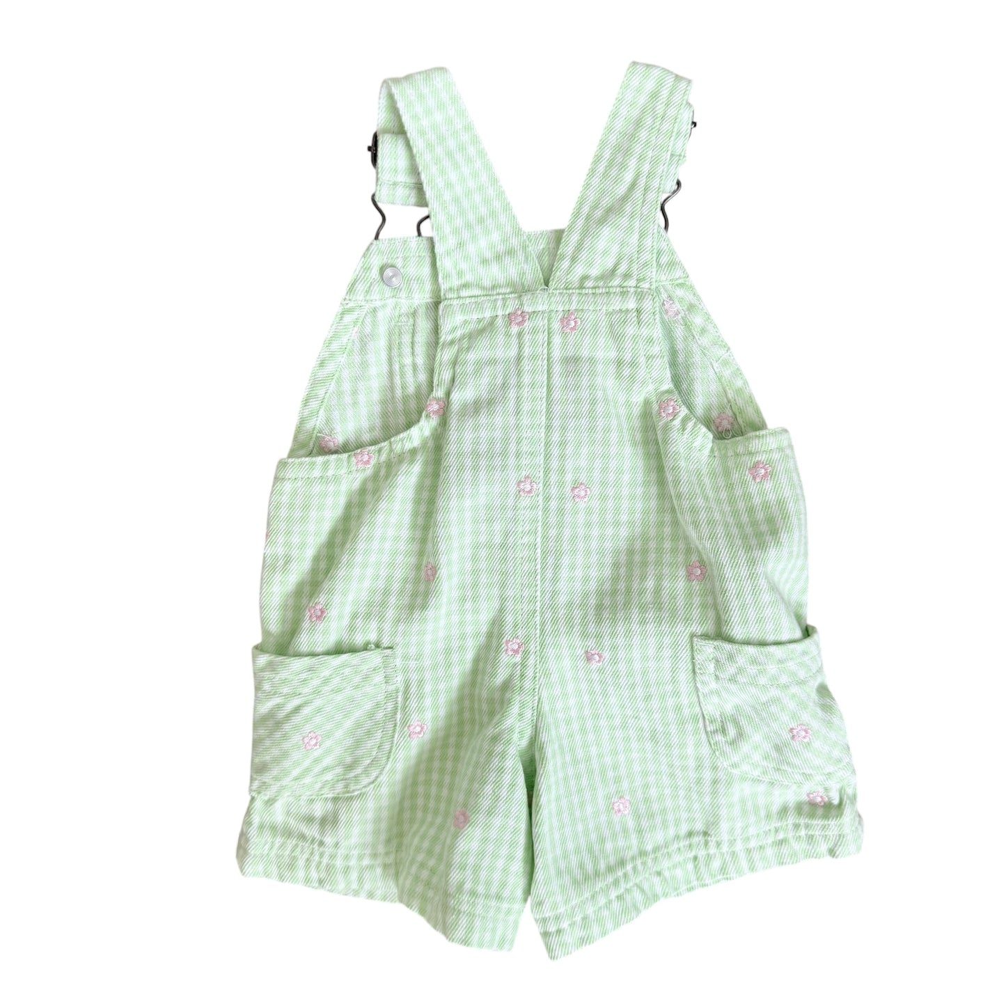 Y2K Flower Plaid Shortalls (0-3M)